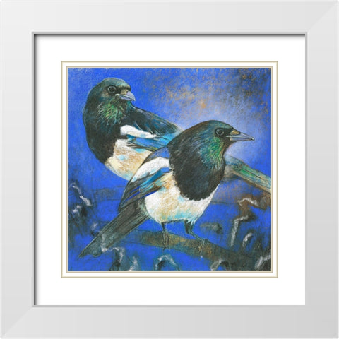 Elstern White Modern Wood Framed Art Print with Double Matting by Botman, Loes