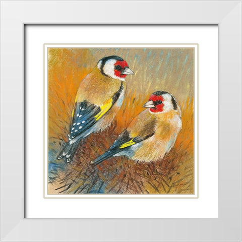 Distelfinken White Modern Wood Framed Art Print with Double Matting by Botman, Loes