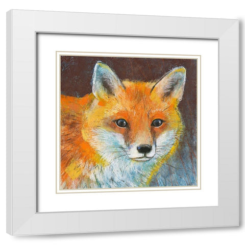 Fuchs White Modern Wood Framed Art Print with Double Matting by Botman, Loes