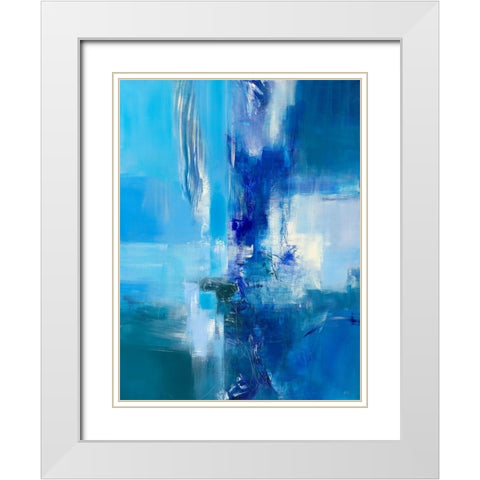 La vie en bleu II  White Modern Wood Framed Art Print with Double Matting by Ball, Veronique