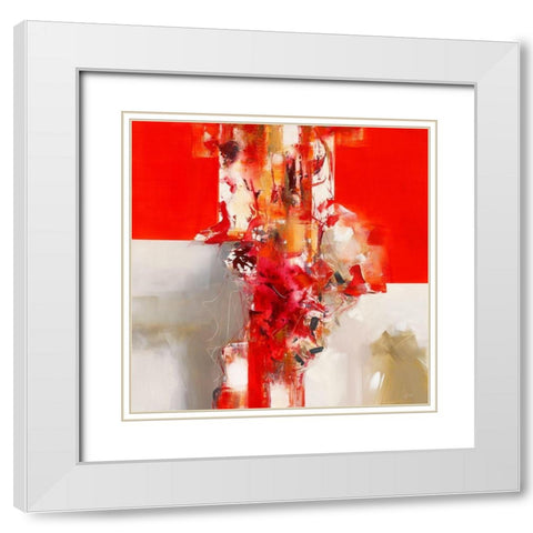 Jazz IVÂ White Modern Wood Framed Art Print with Double Matting by Ball, Veronique