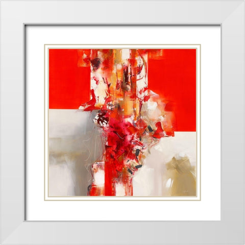 Jazz IVÂ White Modern Wood Framed Art Print with Double Matting by Ball, Veronique