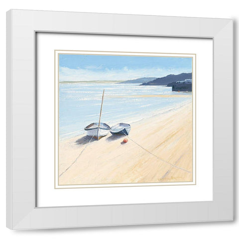 Waiting for the Tide White Modern Wood Framed Art Print with Double Matting by Atkinson, Caroline