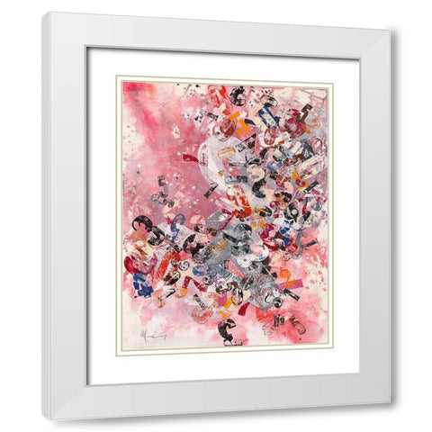 Ziffern IV White Modern Wood Framed Art Print with Double Matting by Wendling, Heinz
