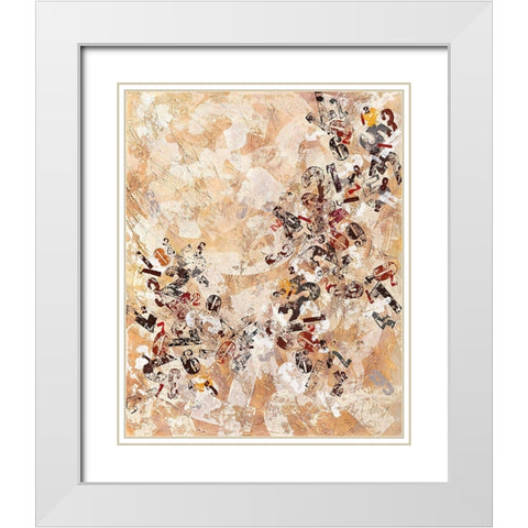 Ziffern-Strukturen White Modern Wood Framed Art Print with Double Matting by Wendling, Heinz