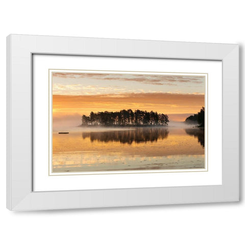 Sonnenaufgang am Oerken White Modern Wood Framed Art Print with Double Matting by Seidel, Leo