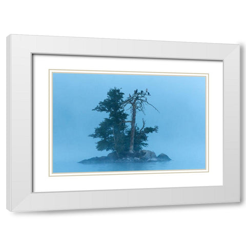 Insel im Klockesjoen White Modern Wood Framed Art Print with Double Matting by Seidel, Leo