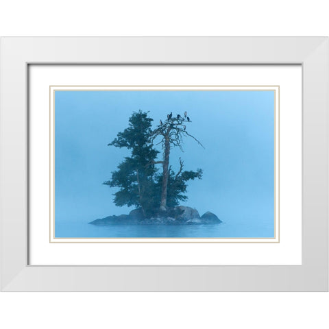 Insel im Klockesjoen White Modern Wood Framed Art Print with Double Matting by Seidel, Leo