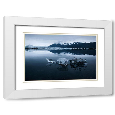 Joekulsarlon Island White Modern Wood Framed Art Print with Double Matting by Seidel, Leo
