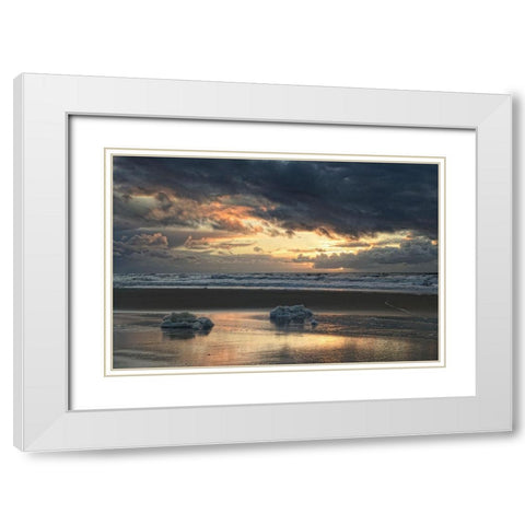 Golden Eye White Modern Wood Framed Art Print with Double Matting by Steger, Uwe