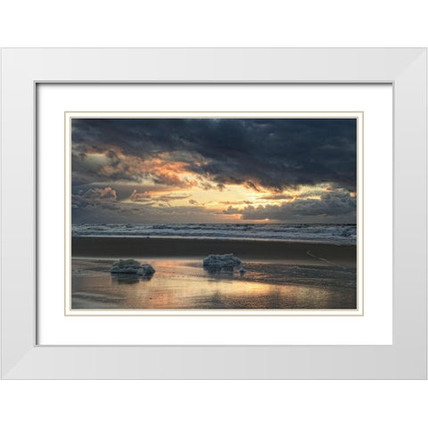 Golden Eye White Modern Wood Framed Art Print with Double Matting by Steger, Uwe