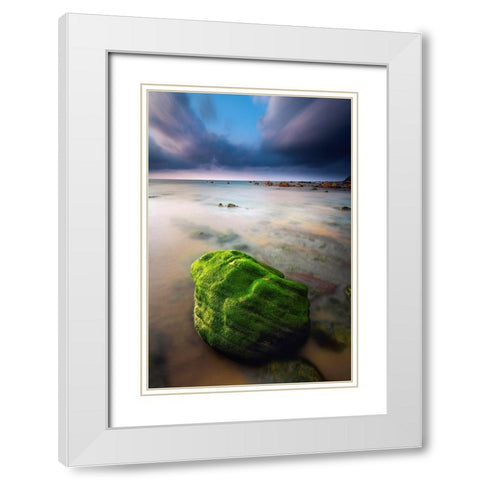 Barrika I White Modern Wood Framed Art Print with Double Matting by Bertrande, Arnaud