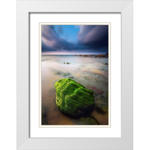 Barrika I White Modern Wood Framed Art Print with Double Matting by Bertrande, Arnaud