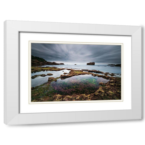 Biarritz I White Modern Wood Framed Art Print with Double Matting by Bertrande, Arnaud