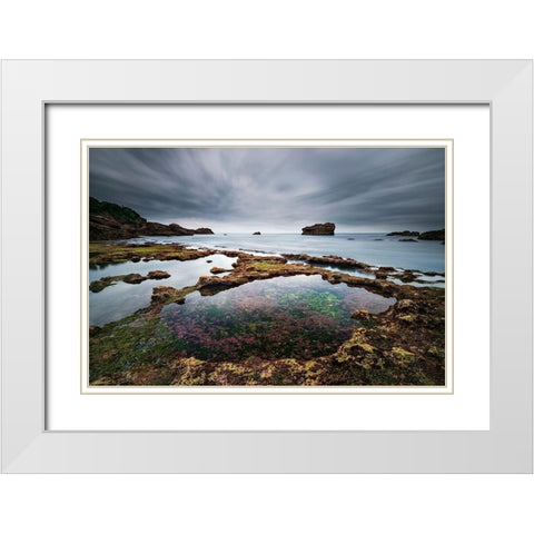 Biarritz I White Modern Wood Framed Art Print with Double Matting by Bertrande, Arnaud