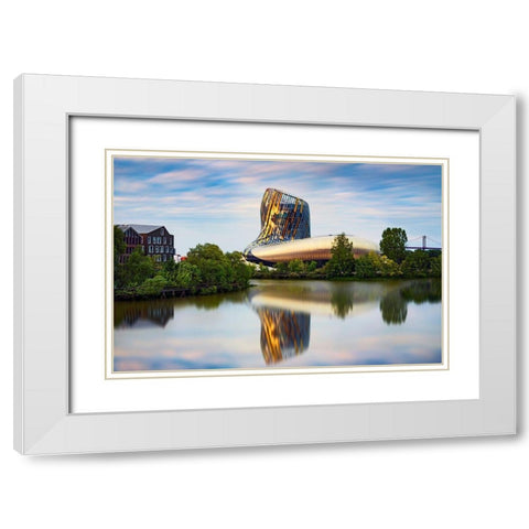 La cite du Vin White Modern Wood Framed Art Print with Double Matting by Bertrande, Arnaud