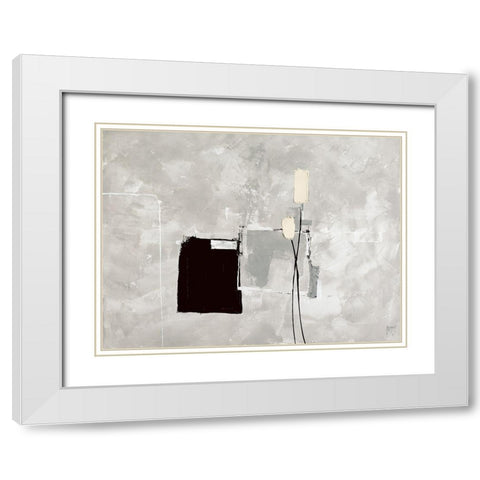 Design and Flowers White Modern Wood Framed Art Print with Double Matting by Choisy, Christian