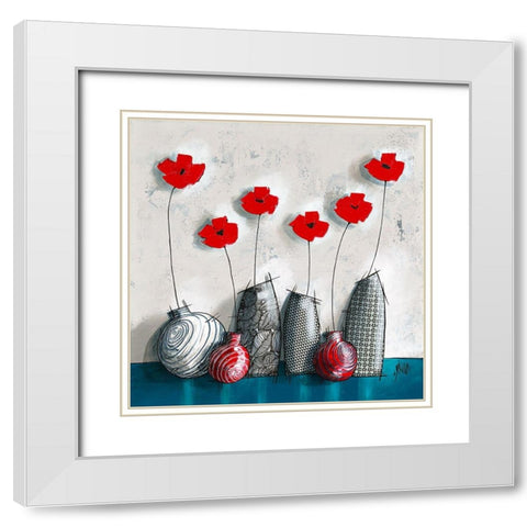 Amande White Modern Wood Framed Art Print with Double Matting by Maurier, Geraldine