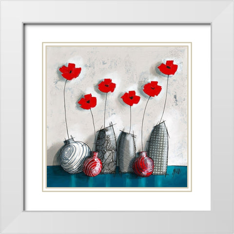 Amande White Modern Wood Framed Art Print with Double Matting by Maurier, Geraldine