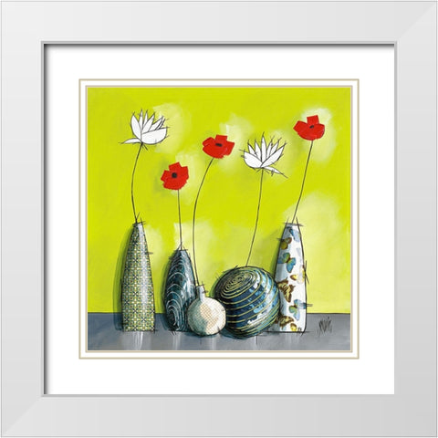 Youzu White Modern Wood Framed Art Print with Double Matting by Maurier, Geraldine