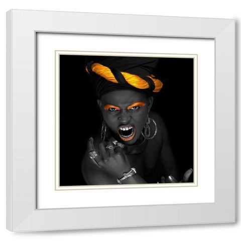 The Shout White Modern Wood Framed Art Print with Double Matting by Hillert, Peter