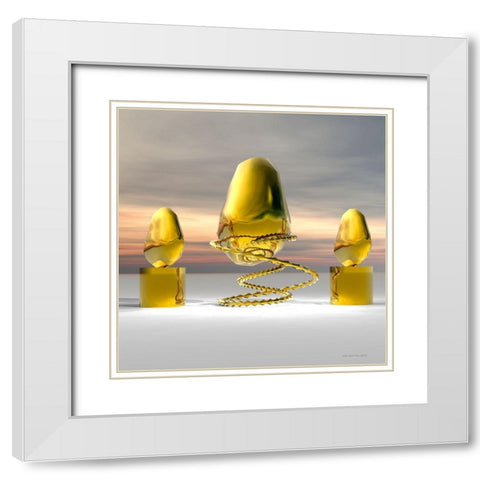 Golden Stone White Modern Wood Framed Art Print with Double Matting by Hillert, Peter