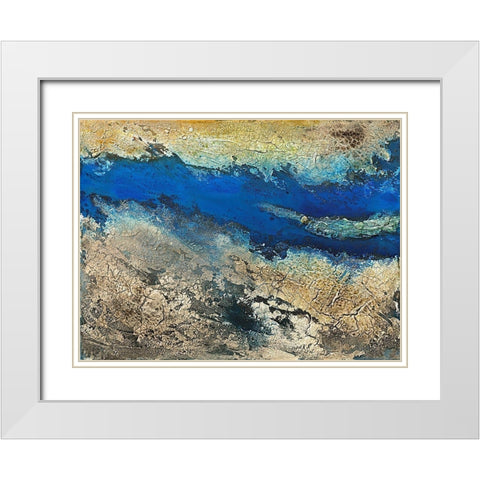 Fiordo V White Modern Wood Framed Art Print with Double Matting by Kotyba, Marion