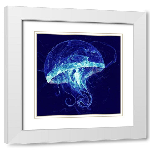 Stun White Modern Wood Framed Art Print with Double Matting by REVILO