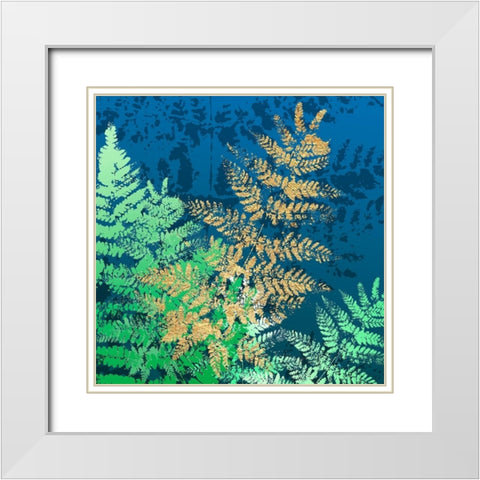 Golden Glory I White Modern Wood Framed Art Print with Double Matting by MIRA