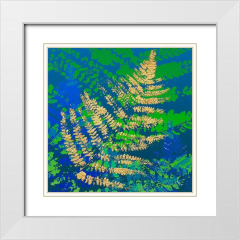 Golden Glory II White Modern Wood Framed Art Print with Double Matting by MIRA