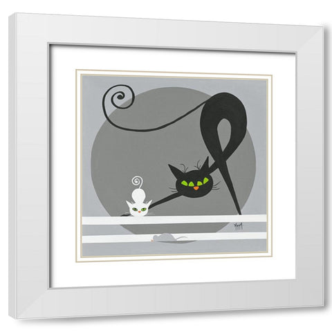 Les Chausseurs White Modern Wood Framed Art Print with Double Matting by ANNA