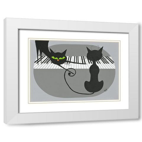 Chahutage White Modern Wood Framed Art Print with Double Matting by ANNA