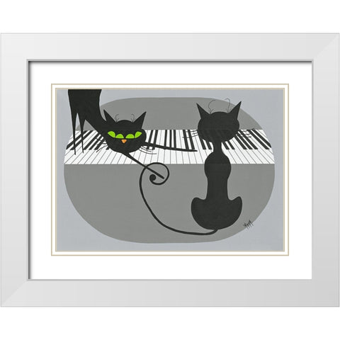 Chahutage White Modern Wood Framed Art Print with Double Matting by ANNA
