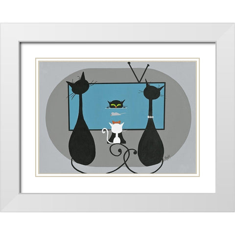 Tele-Achat White Modern Wood Framed Art Print with Double Matting by ANNA