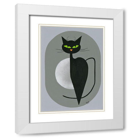 Lady White Modern Wood Framed Art Print with Double Matting by ANNA