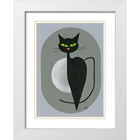 Lady White Modern Wood Framed Art Print with Double Matting by ANNA