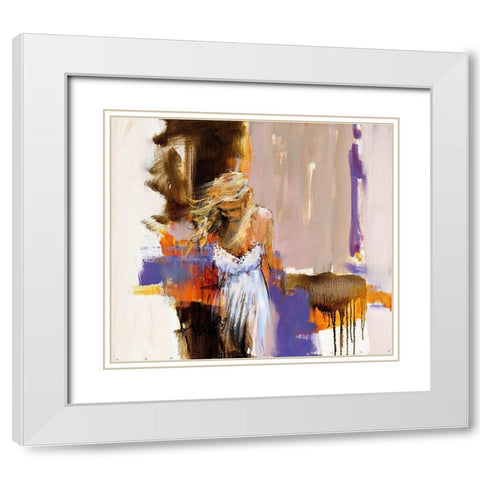 Wind in your Hair White Modern Wood Framed Art Print with Double Matting by Groenhart, Jan