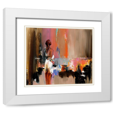 White Dress White Modern Wood Framed Art Print with Double Matting by Groenhart, Jan
