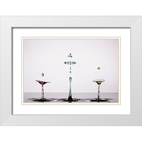 Trilogie White Modern Wood Framed Art Print with Double Matting by Sanchez, Manuel