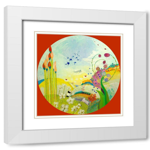 Le reve White Modern Wood Framed Art Print with Double Matting by Naudin, Genevieve