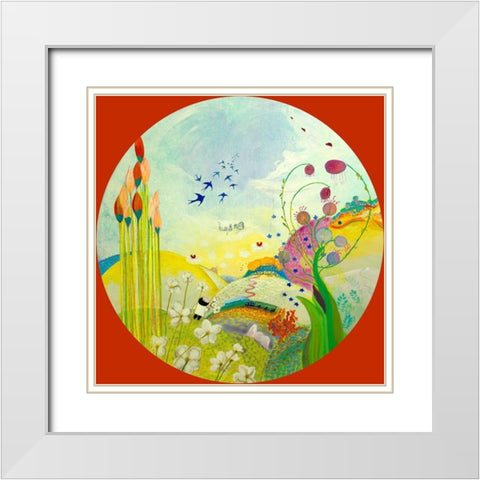 Le reve White Modern Wood Framed Art Print with Double Matting by Naudin, Genevieve