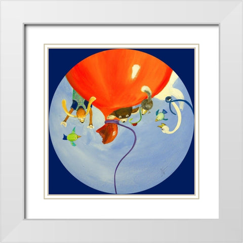 En lair a lenvers White Modern Wood Framed Art Print with Double Matting by Naudin, Genevieve