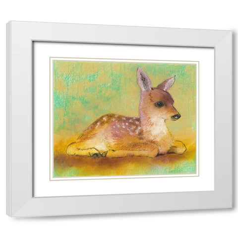 Rehkitz I White Modern Wood Framed Art Print with Double Matting by Botman, Loes