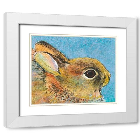 Hase II White Modern Wood Framed Art Print with Double Matting by Botman, Loes