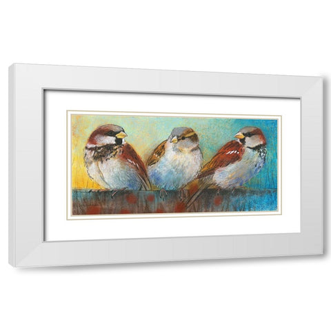 Spatzen White Modern Wood Framed Art Print with Double Matting by Botman, Loes