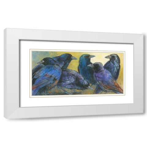 Amseln White Modern Wood Framed Art Print with Double Matting by Botman, Loes