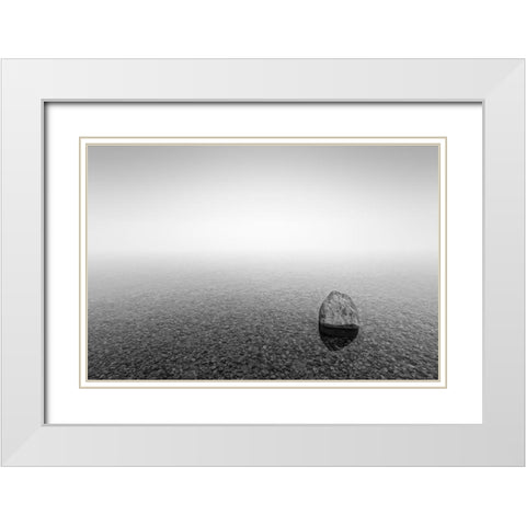 Stone White Modern Wood Framed Art Print with Double Matting by Steger, Uwe