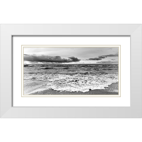 Storm III White Modern Wood Framed Art Print with Double Matting by Steger, Uwe