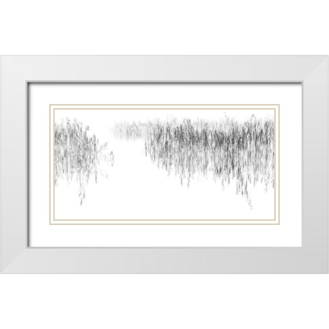 Sign III White Modern Wood Framed Art Print with Double Matting by Steger, Uwe