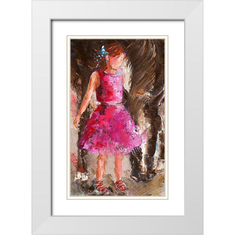 Clemence et poesie I White Modern Wood Framed Art Print with Double Matting by Catherine M.